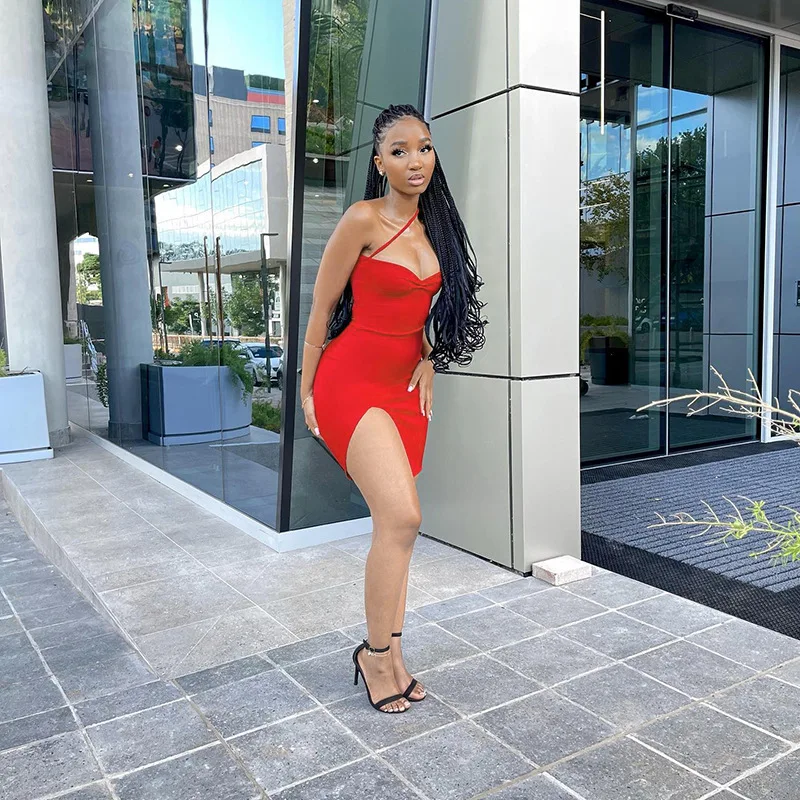 2022 New Style Summer Sleeveless with split  hot girls short sexy mini skirt