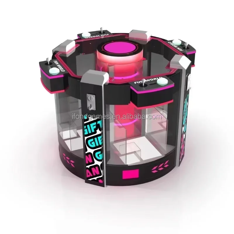 IFD New Design 4-Player Standing Claw Machines 4 Inch Soft Toys Key Ring Game Center Arcade Coin Operated Pusher