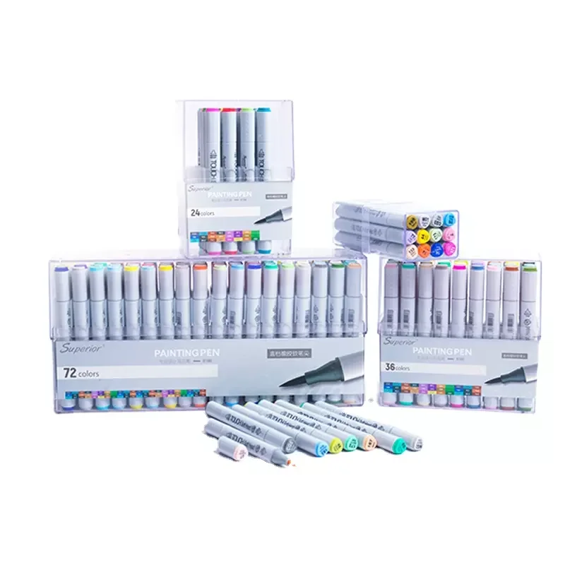 Double Headed Writing Permanent Ink Painting Alcohol Based Marker Pen Set Hot Selling 6mm Retention Non Toxic 216 Color Color /