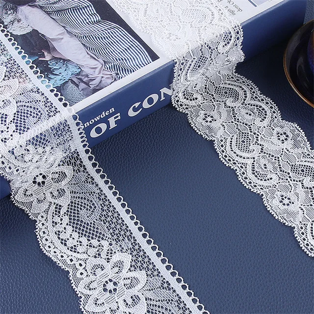 Wholesale Polyester French  Elastic Stretch Jacquard Lace Trimming ribbon For Lingerie Bra