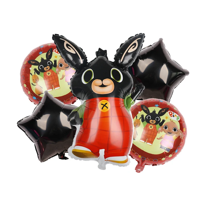
5pcs/bag Cute Bing Bunny Foil Balloon sets Cartoon Bunny Balloon happy birthday Baby Shower Party Decoration Balloons Supplies 