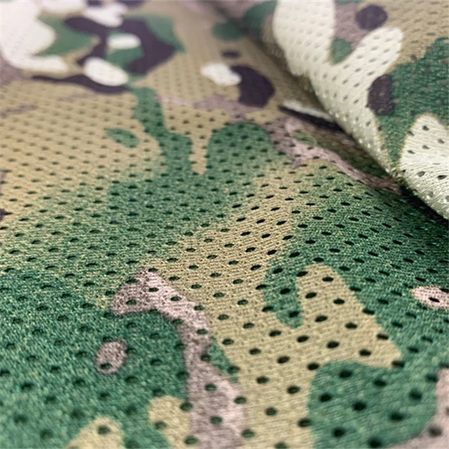 Camouflage mesh Knitting fabric  quick dry mesh fabric polyester sporting clothes mesh fabric