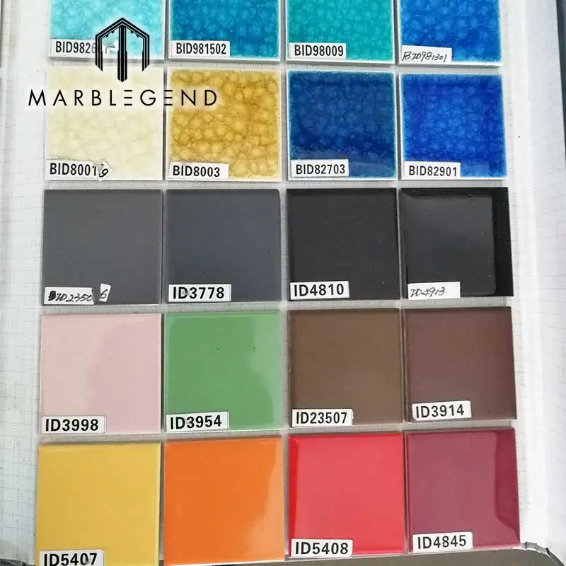 Square Polished Glazed Porcelain Ceramic Mosaic tile for swimming pool art mosaic