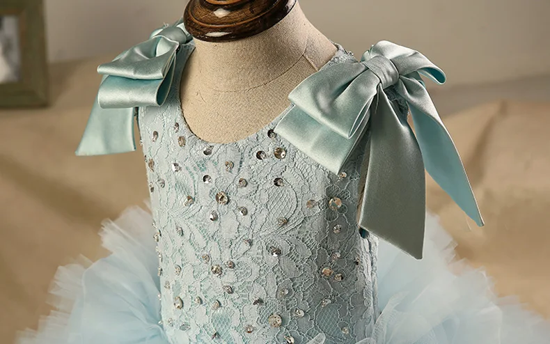 Ivy10069G Floor length handmade flower luxury princess dress for girls