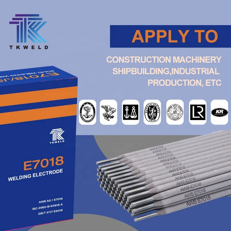 TKweld Hot Sale  OEM Stable Arcing AWS E7018 Welding Electrodes Low Alloy E7018 Welding Rods