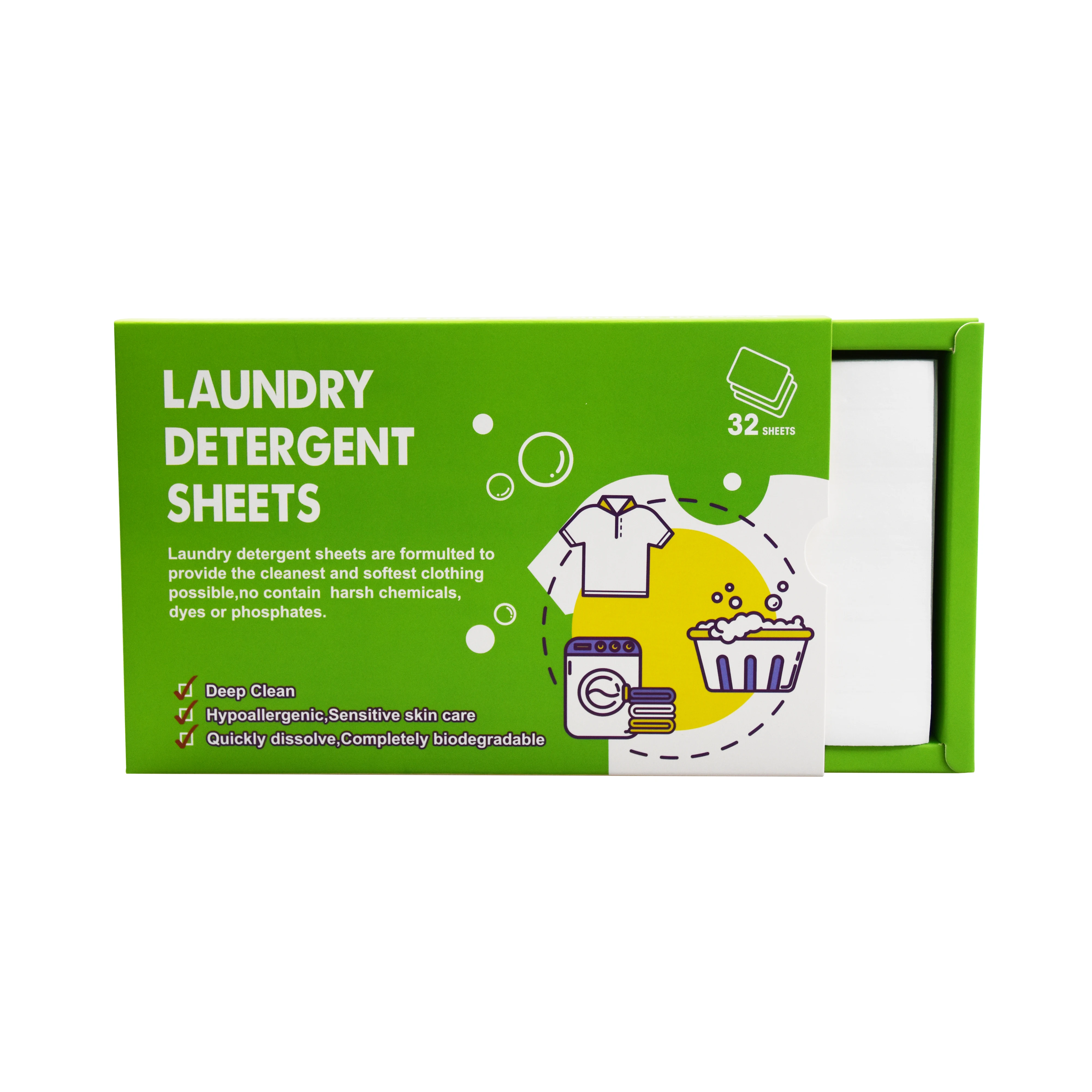 Eco-friendly Biodegradable  Plant based   Laundry Detergent Sheet/ laundry Strips, detergent sheets