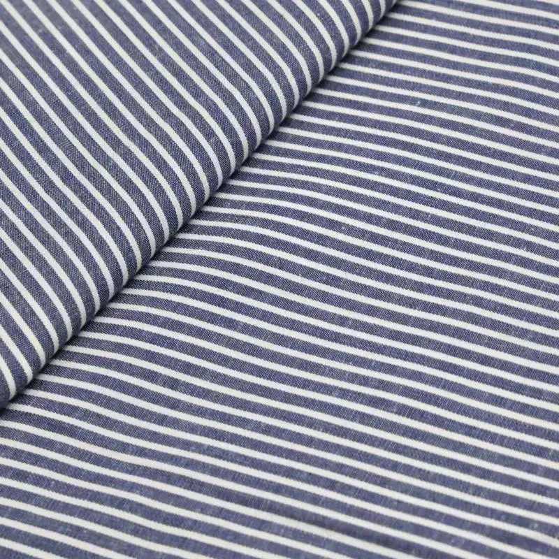 Китайская текстильная пряжа, окрашенная тканая 100% хлопчатобумажная саржевая полосатая Поплиновая ткань для мужских рубашек