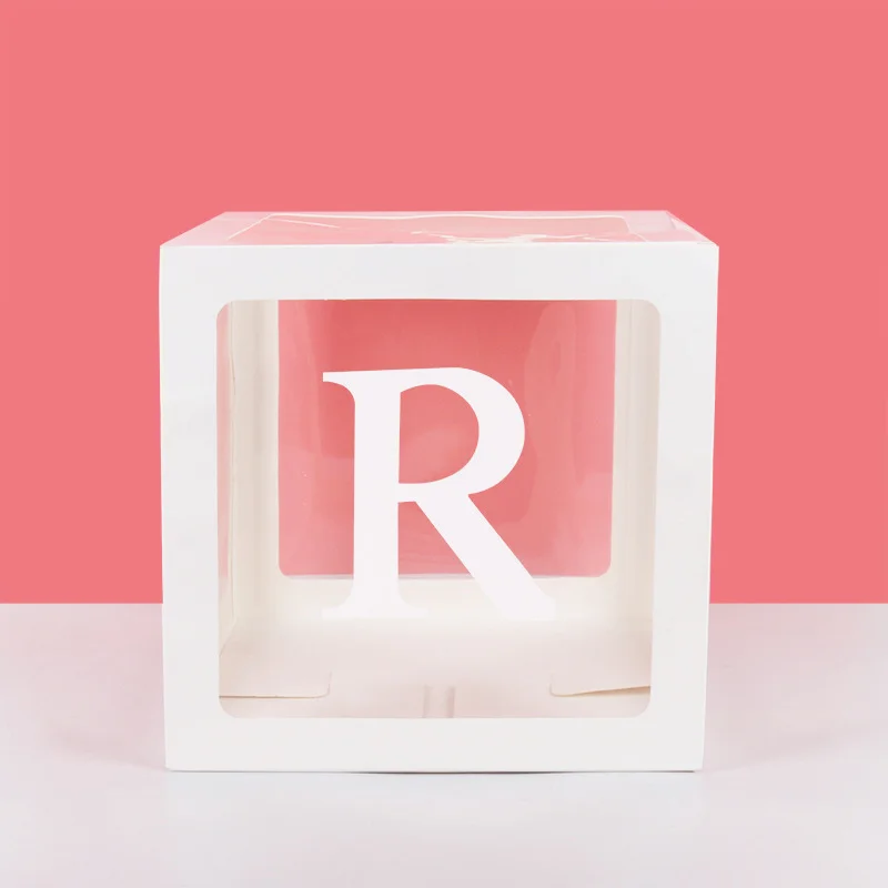 30 CM Girl and Boy Box Transparent Balloon Boxes Block for First Baby Shower Wedding  Party Decorations