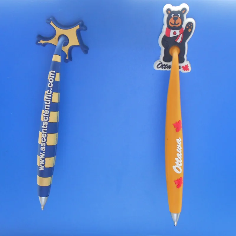 Fridge magnet pen custom made pvc silicone  rubber souvenir fridge magnet ballpoint ball pen with print logo