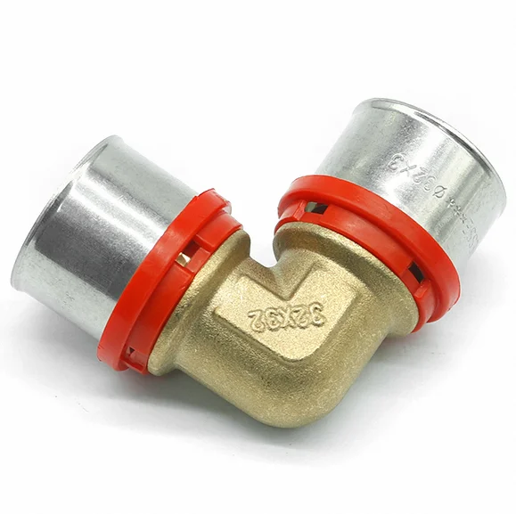 High quality water pipe connection 90 degree brass press fitting