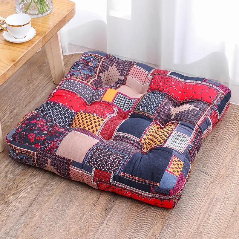 Cotton Linen Boho Floor Pillow Cushion Yoga Seat Large Meditation Cushion Mandala Floor Pillow