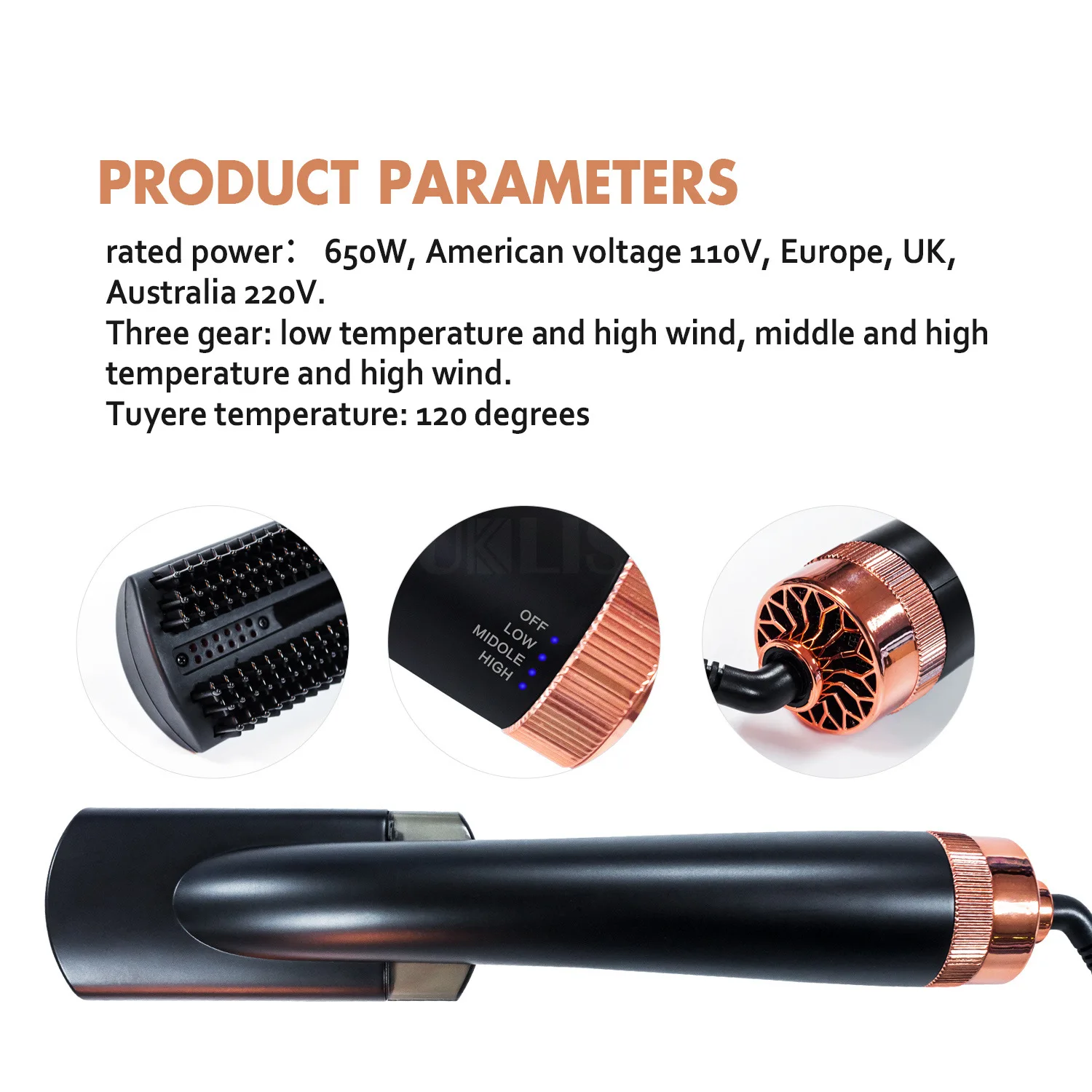 Five-in-one hot air comb spray hair care curling and straightening dual-use hair dryer multifunctional infrared hair straight