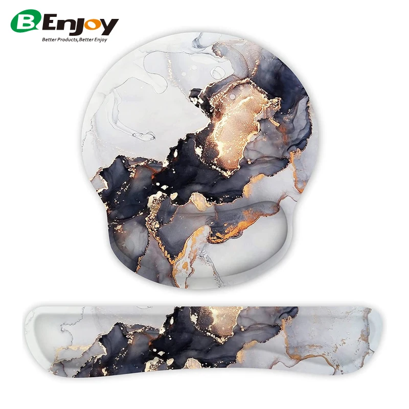 Amazon Hot Sale Wholesale Custom Design  Classic Fadeless Memory Foam Filled Wrist Rest Ergonomic Mouse Pad