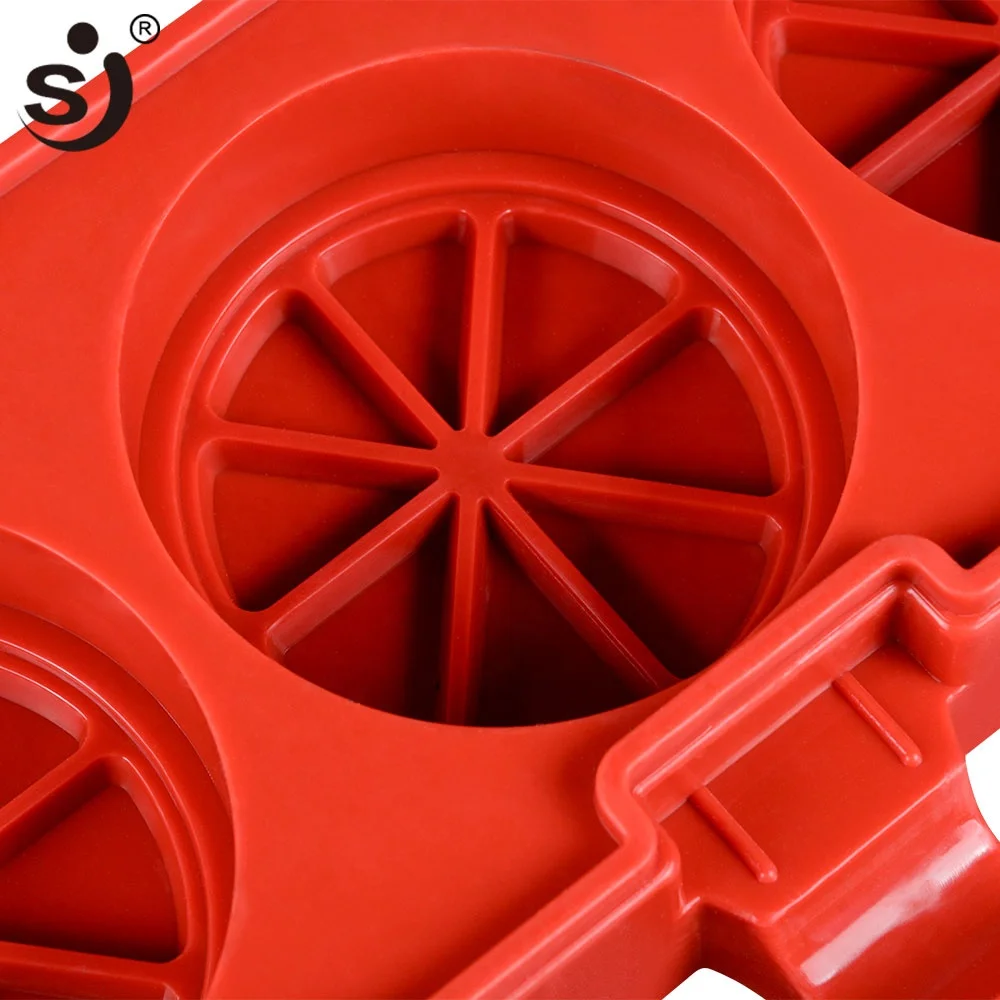 SJ 6 cavities round lemon slice pattern popsicle Ice cream silicone mold 3d kitchen DIY handmade tools