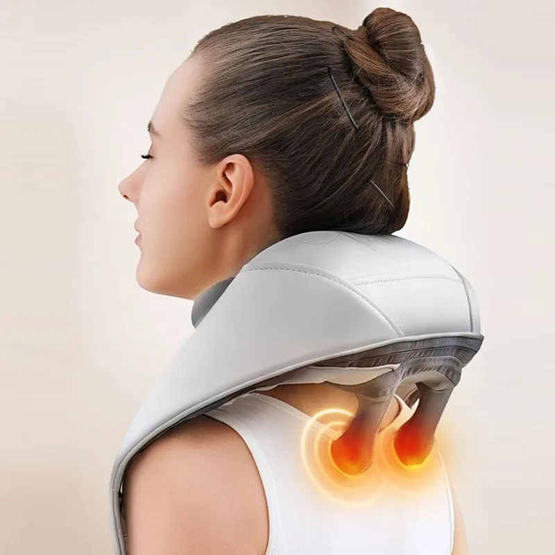 Luxury Smart Electric Intelligent Neck Back Heat Roller Shoulder 3d Kneading Shiatsu Handheld Neck Back Massager Machine