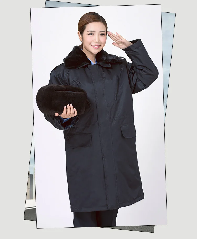 Winter multi-functional reflective strip cold-proof coat subway cashmere cotton coat security cotton coat
