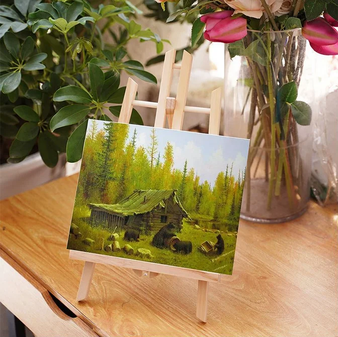 Wholesale Multi Size Kids Small Display Stand Table Oil Painting Small Easel Frame Folding Table Easel