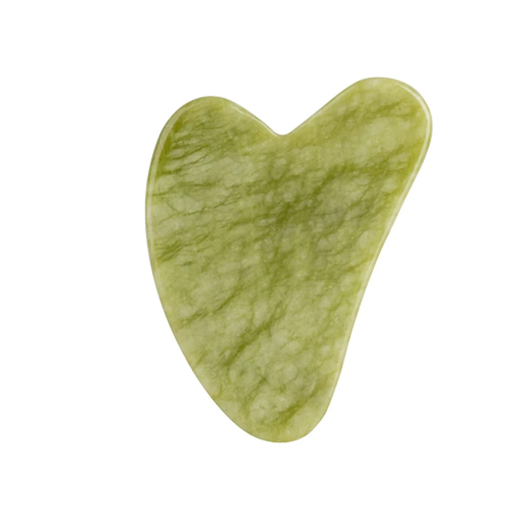 Factory Wholesale Facial Massage Tools Natural Stone Green Jade Feng  Gua Sha Tools For SPA