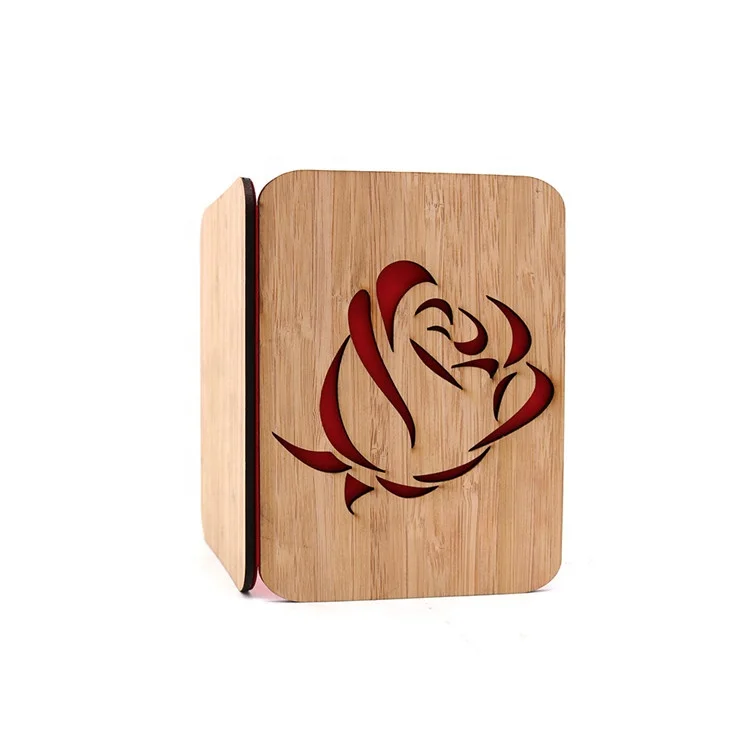 Оптовая продажа, поздравительная открытка с деревянной обложкой и лазерной резкой