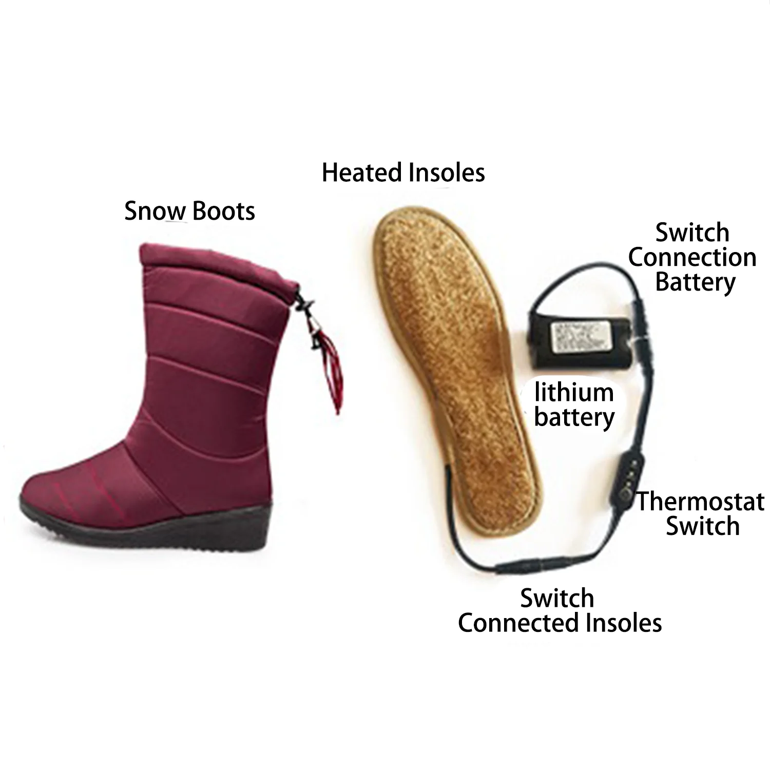 rechargeable 654759-2S 2250mAH 7.4V  lithium battery pack for Electric heating shoes