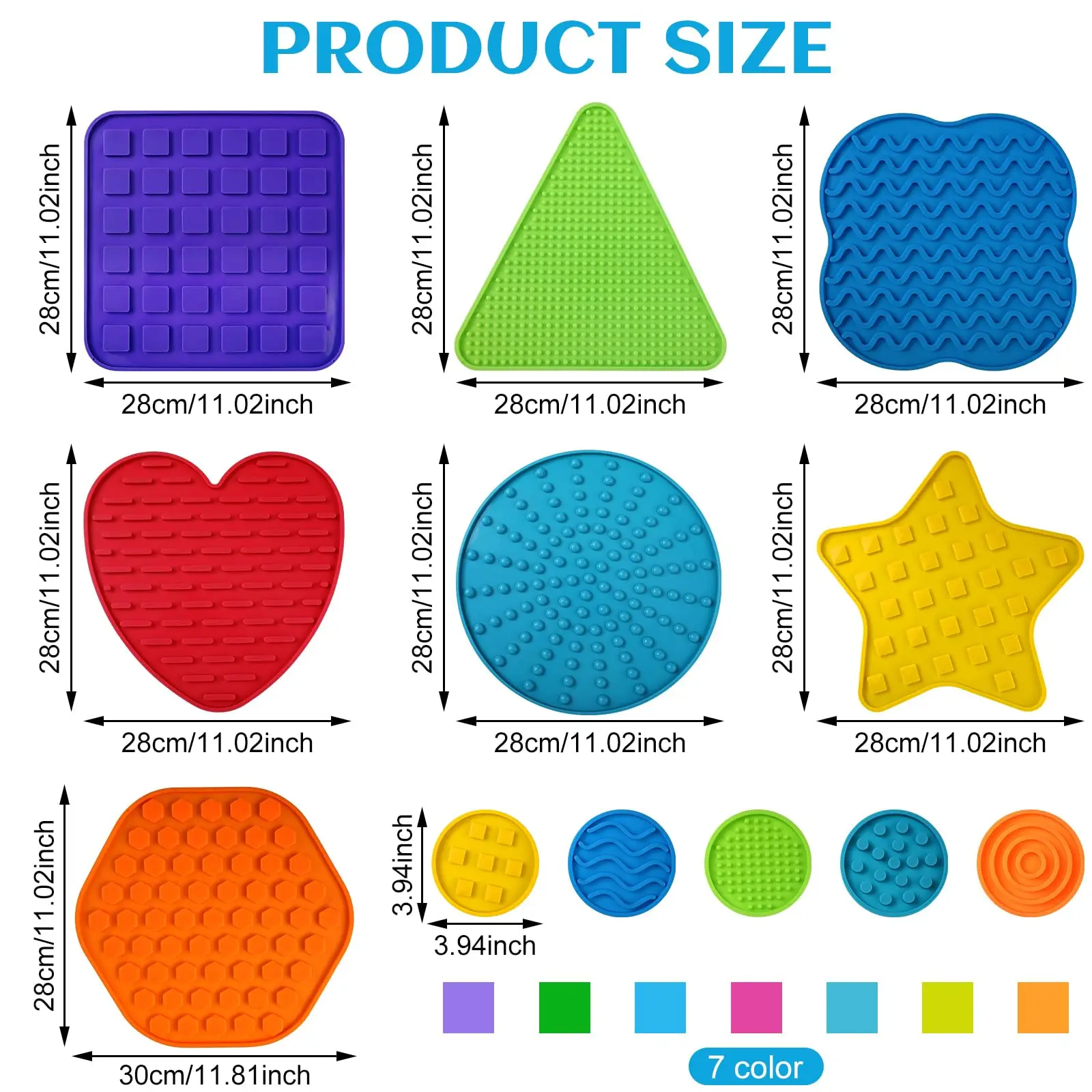 12Pcs Matching Game Sensory Discs Sensory Circles Silicone Mat Tactile Stimulation for Calming Sensory Play