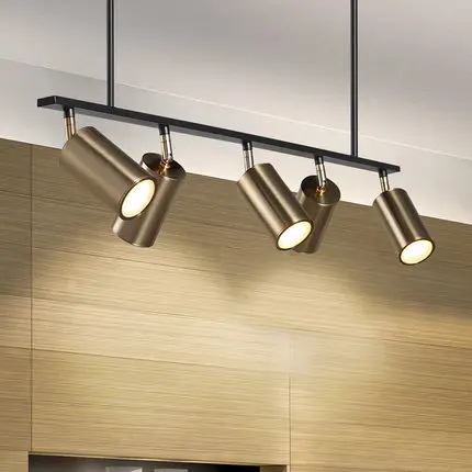 Modern custom black metal and gold magnetic linear rectangle track ceiling fixture chandelier led pendant light