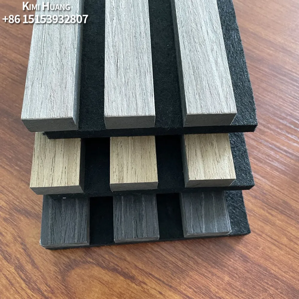 Custom wooden slat wall panel Acoustic MDF walls slatted cladding Interior TV back wall panels interior