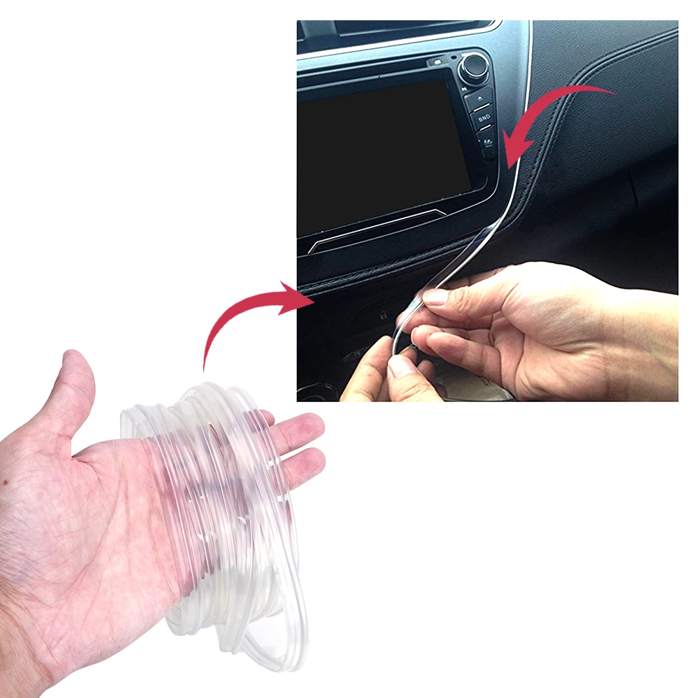 Car lights 12V El Wire Flexible Rope Neon Tube Line Glow Salon Flat Auto Led Strips Ambient Light Car Pathway Lighting