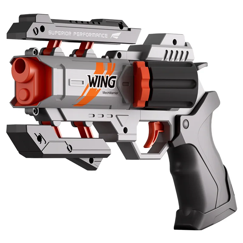 Burst Mech Double Shot Revolver Toy Gun Deformed Soft Bullet Gun EVA Simulation Pistol Model