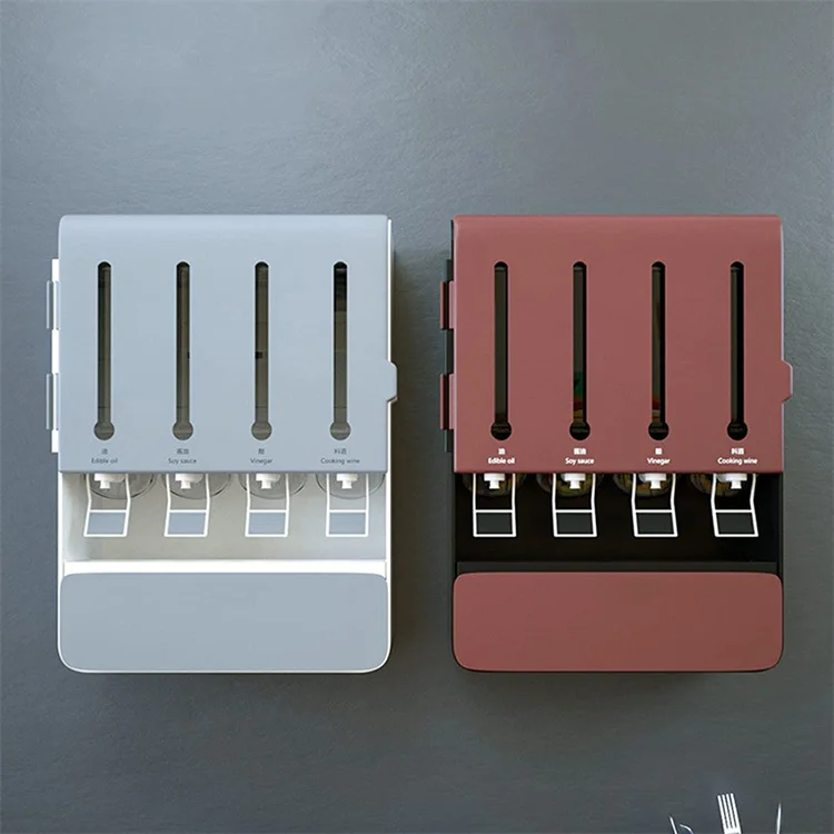 kitchen accessories Shelf Wall Mounted Spice Rack Multi-functional Condiment Storage Box No Punching Seasoning Box