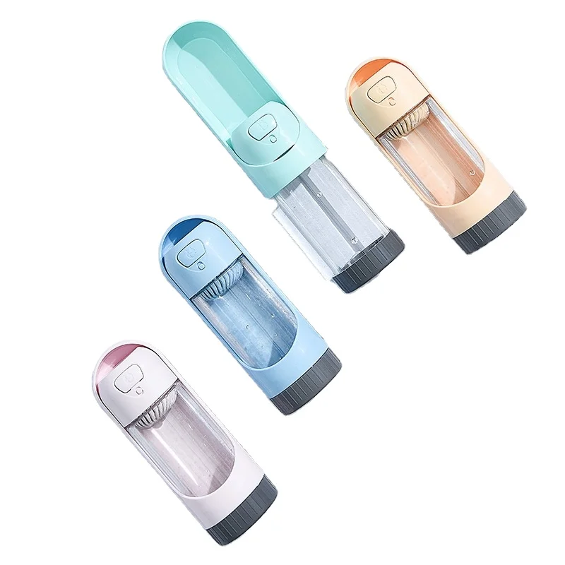 Pet Shop Amazon Hot sell walking portable scalable extension type plastic travel recycling dispenser 300ml Pet dog water bottle