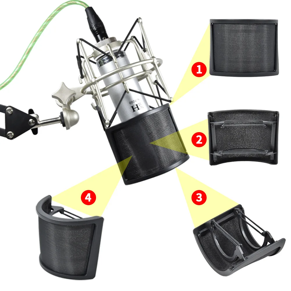 Hongdak Wholesale U Shape Microphone Pop Filter Mask Pop Shield Sound Filter