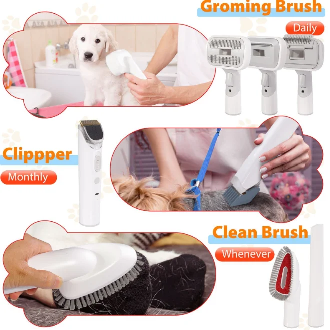 Electric Dog Kit Strong Suction Cat Dog Pets Grooming Tools Set electric pet hair comb vacuum cleaner pet hair remover block