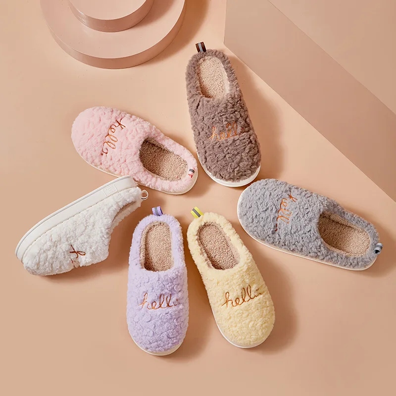 New Arrival Cotton Slippers Home Indoor Casual Shoes Wear-resistant Non-slip Warm Plush Slippers