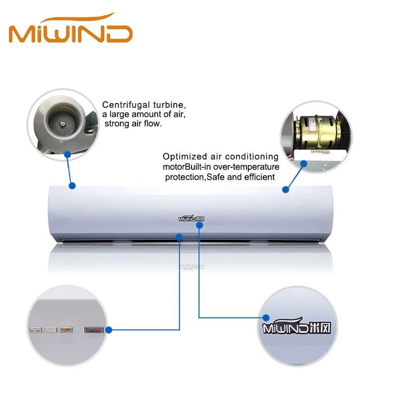 Remote Controllable  Powerful High Speed Commercial Indoor Centrifugal Elegant Air Curtain