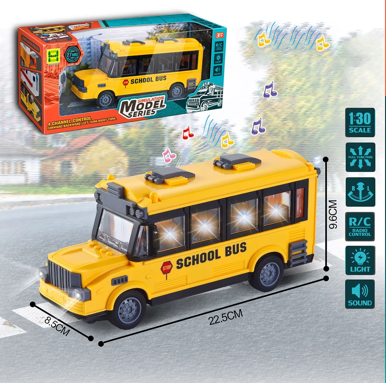 Hot selling children remote control car 1:30 four-way lights music remote control toy car, ambulance children toys boys and girl