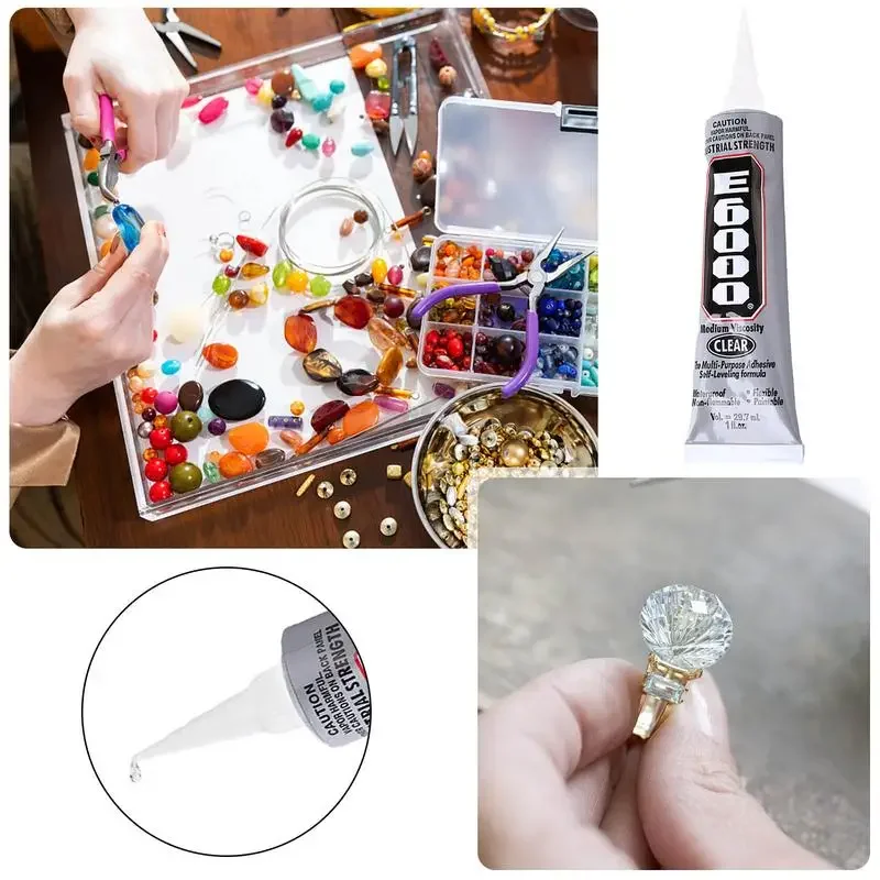 Liquid E6000 Super Glue Strong Adhesive Clear Jewelry Making Tool DIY Diamond Painting Rhinestones Art Nail