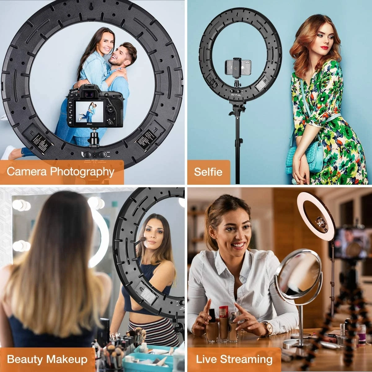  Дистанционное светодиодное кольцо света 18 дюймов Ringlight фотографии кольцевая лампа для макияжа LED с подставкой типа «Горячий башмак камеры и