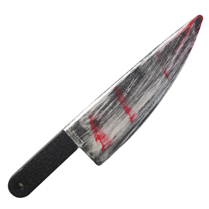 Halloween blood knife online celebrity bloody knife simulation plastic kitchen knife cosplay props machete Halloween toys