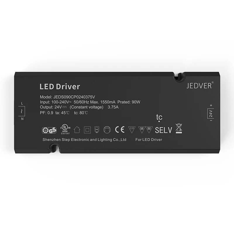 Hot sale led strip light transformer 90W 3750mA  24VDC  led driver smart remote control system led driver