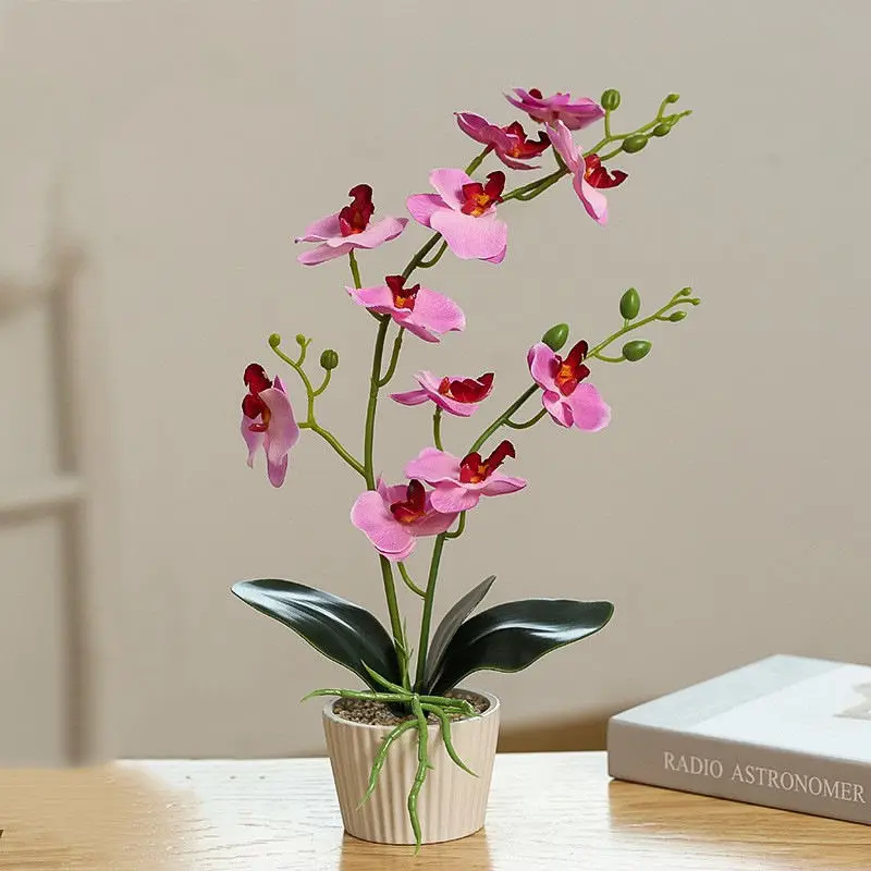 Hot Sales Phalaenopsis Orchids Flower Plants Potted Artificial Butterfly Orchid Bonsai For Interior Decoration