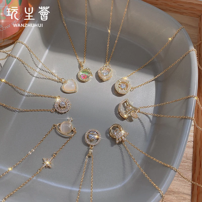 Fashion gold plated jewelry blue eye butterfly crystal religious pendant necklace stainless steel chain necklaces for women