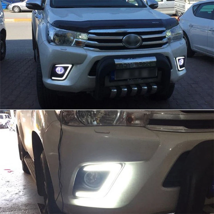 Turn Signal fog lamp led Daytime Running Lights DRL  For Toyota REVO Hilux VIGO 2015 2016