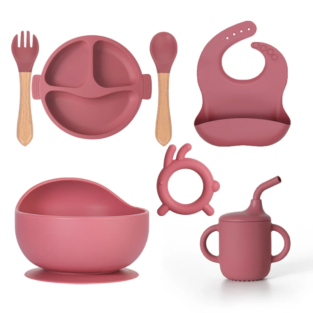 OEM  Colorful Baby Led Weaning Supplies Silicone Baby Feeding Set Baby Weaning Supplies for Ages 6 Months+