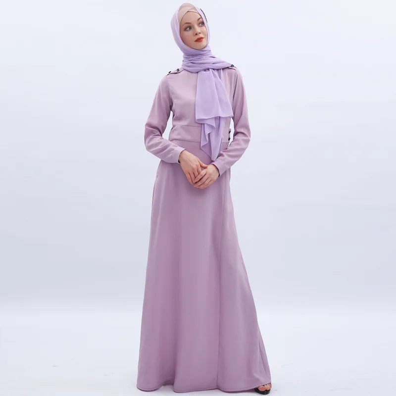 Pakaian Muslim Girls Clothes Elegant Solid Arab Dress Maxi Abaya Long Robe Mubarak Vestidos Eid Ramadan Islamic Femme Djellaba