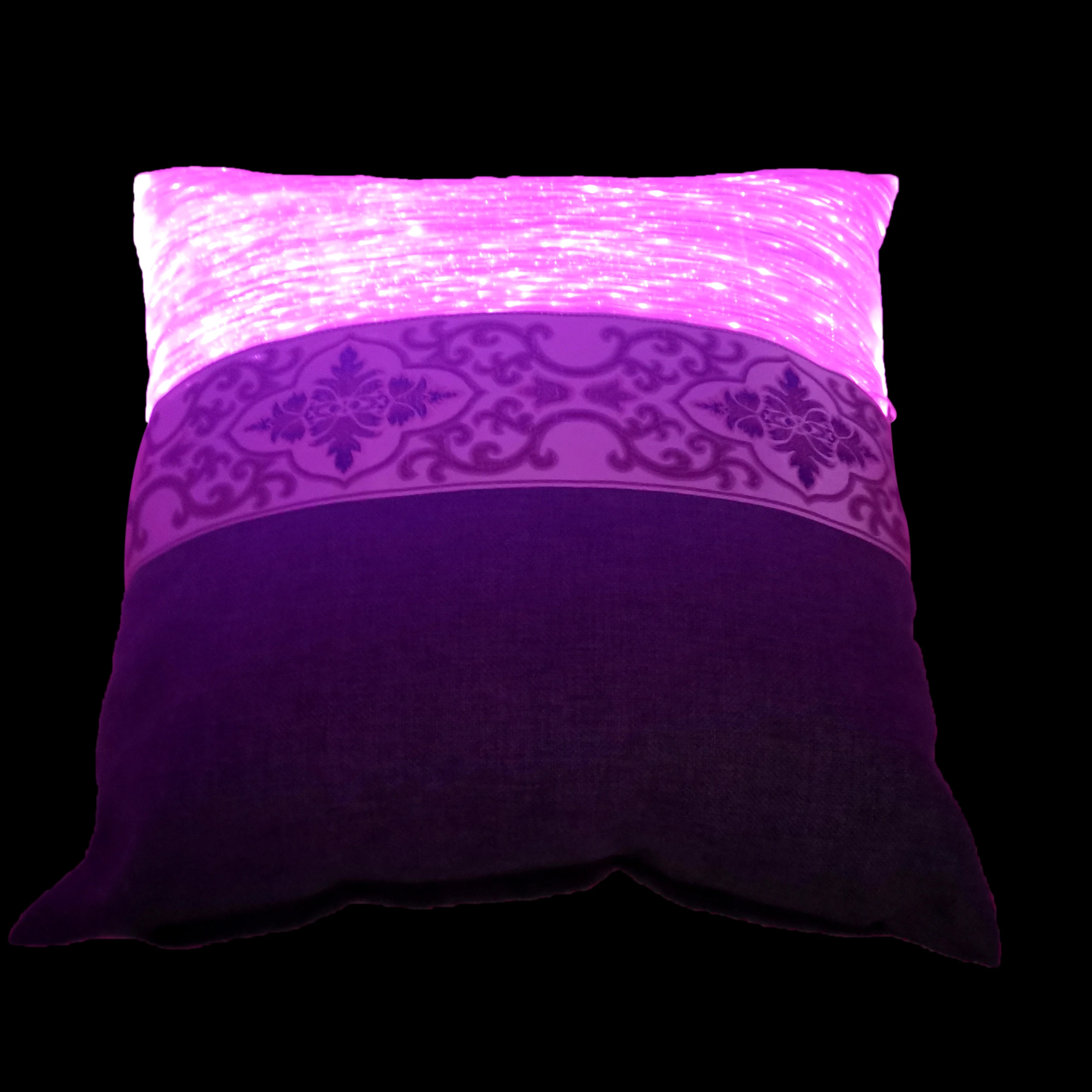 Rayera luminescent LED purple glowing Cushion HID light source unisex Optical-fiber 30*30 cm