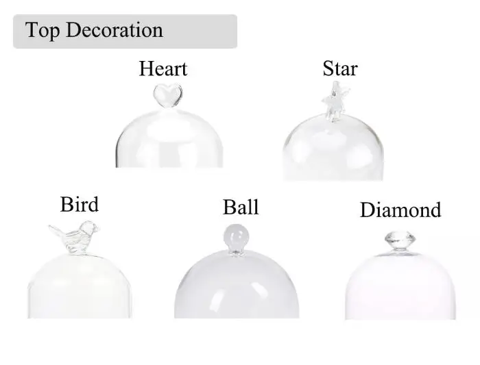 Display Decorative Custom Wholesale Glass cloche bell Dome With  wooden base bell dome with cork cloche glass dome