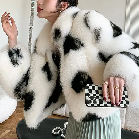 Factory Direct Wholesale Fur Coat Women Natural Fox Jacket With Loving Heart New Arrival Winter Genuine Fox Fur Coat