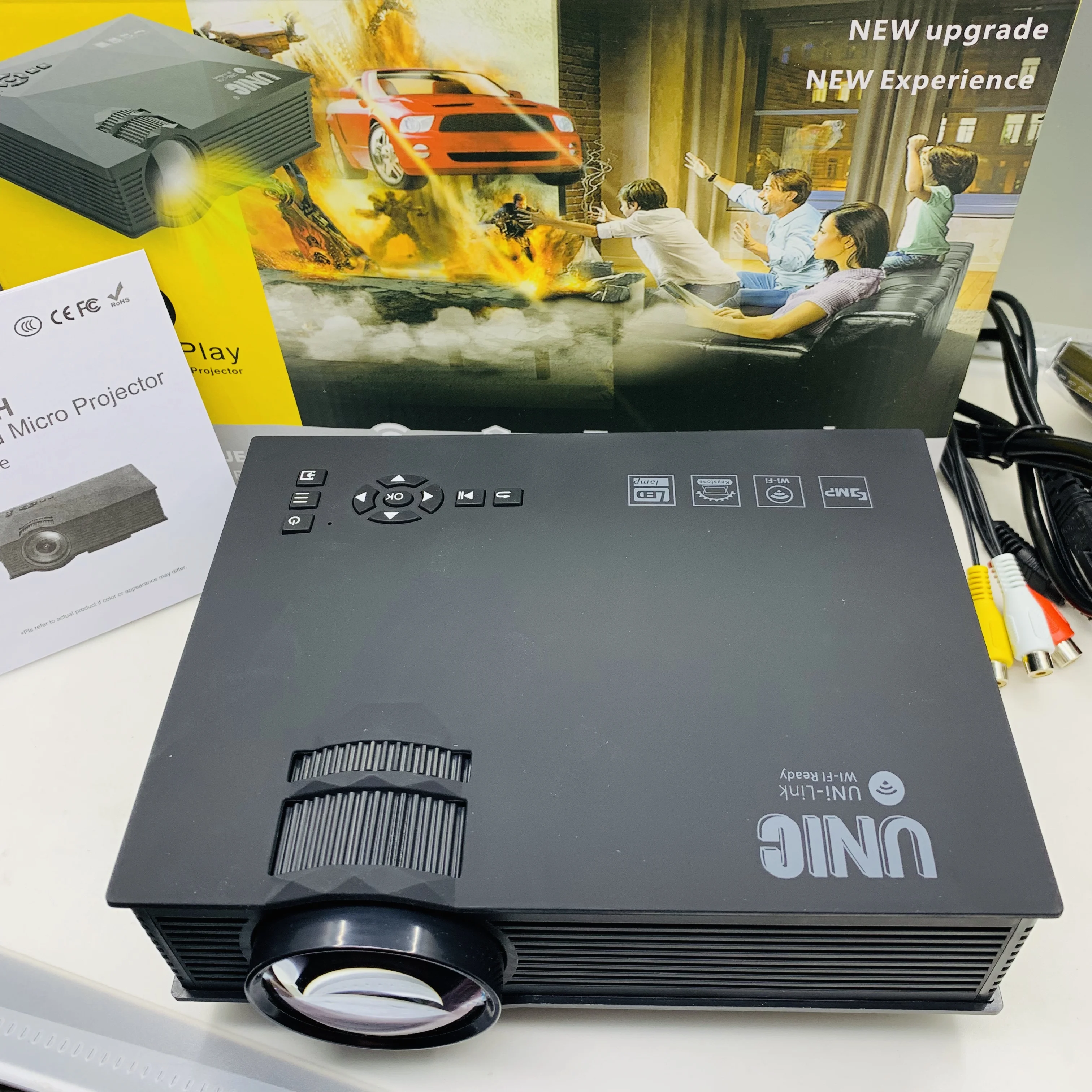 UNIC high lumens low cost projector logo projector home cinema LCD LED projector UC68