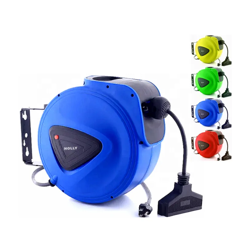 50ft Automatic Retractable Extension Cord Reel Rack 15M Electrical Cable Reel Ceiling Wall Mountable Motor Hose Cable Reel Drum